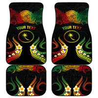Personalised Chuuk Independence Day Car Mats Polynesian Tattoo and Plumeria Reggae Color