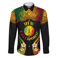 Personalised New Caledonia Independence Day Family Matching Puletasi and Hawaiian Shirt Polynesian Tattoo and Plumeria Reggae Color