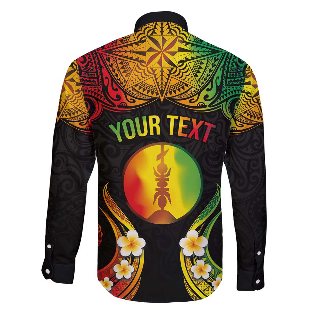 Personalised New Caledonia Independence Day Family Matching Short Sleeve Bodycon Dress and Hawaiian Shirt Polynesian Tattoo and Plumeria Reggae Color