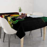 Personalised New Caledonia Independence Day Tablecloth Polynesian Tattoo and Plumeria Reggae Color