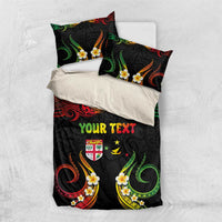 Personalised Malampa Fiji Day Bedding Set Polynesian Tattoo and Plumeria Reggae Color LT03 US Twin 172cm x 218cm Reggae - Polynesian Pride