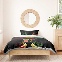 Personalised Malampa Fiji Day Bedding Set Polynesian Tattoo and Plumeria Reggae Color LT03 - Polynesian Pride