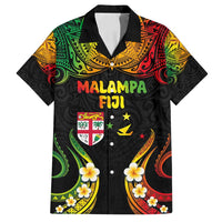 Personalised Malampa Fiji Day Family Matching Long Sleeve Bodycon Dress and Hawaiian Shirt Polynesian Tattoo and Plumeria Reggae Color LT03 Dad's Shirt - Short Sleeve Reggae - Polynesian Pride