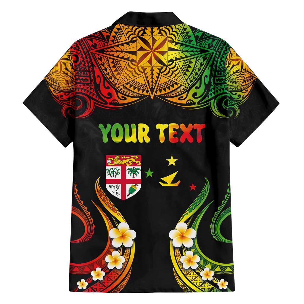 Personalised Malampa Fiji Day Family Matching Long Sleeve Bodycon Dress and Hawaiian Shirt Polynesian Tattoo and Plumeria Reggae Color LT03 - Polynesian Pride