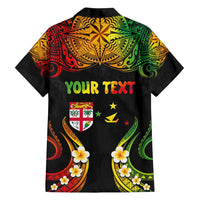 Personalised Malampa Fiji Day Family Matching Long Sleeve Bodycon Dress and Hawaiian Shirt Polynesian Tattoo and Plumeria Reggae Color LT03 - Polynesian Pride