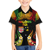 Personalised Malampa Fiji Day Hawaiian Shirt Polynesian Tattoo and Plumeria Reggae Color
