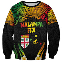 Personalised Malampa Fiji Day Sweatshirt Polynesian Tattoo and Plumeria Reggae Color LT03 Unisex Reggae - Polynesian Pride