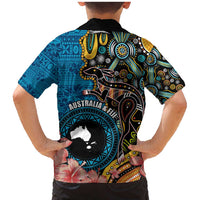 Fiji and Australia Kangaroos Family Matching Mermaid Dress and Hawaiian Shirt Indigenous Aboriginal and Fijian Masi Tribal Tattoo