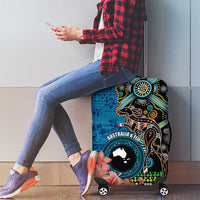 Fiji and Australia Kangaroos Luggage Cover Indigenous Aboriginal and Fijian Masi Tribal Tattoo