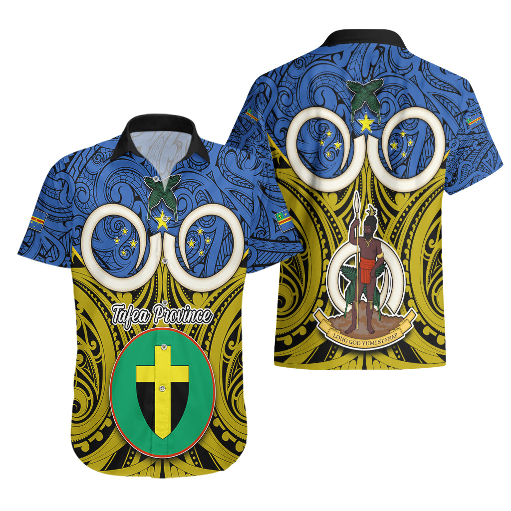 Vanuatu Tafea Province Hawaiian Shirt Pig Tusk Mix Maori Pattern and Namele Leaf LT03 - Polynesian Pride