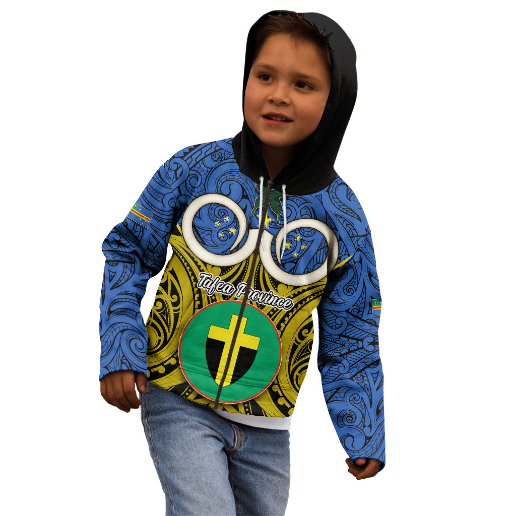 Personalised Vanuatu Tafea Province Kid Hoodie Pig Tusk Mix Maori Pattern and Namele Leaf LT03 - Polynesian Pride