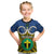 Personalised Vanuatu Tafea Province Kid T Shirt Pig Tusk Mix Maori Pattern and Namele Leaf LT03 Blue - Polynesian Pride