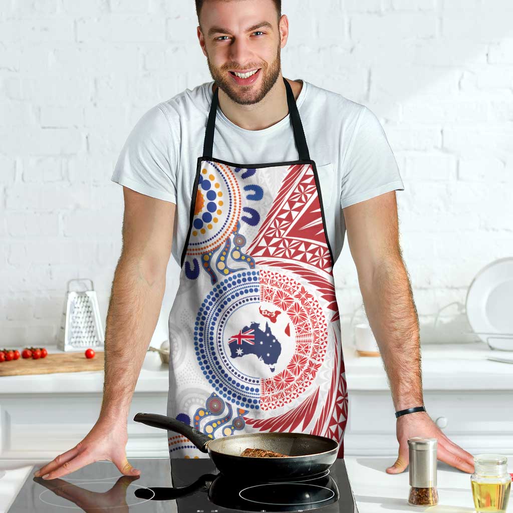Tongan and Australian Culture Together Apron Ngatu Art Tribal Aboriginal Tattoo Pattern - Polynesian Pride