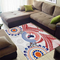 Tongan and Australian Culture Together Area Rug Ngatu Art Tribal Aboriginal Tattoo Pattern - Polynesian Pride