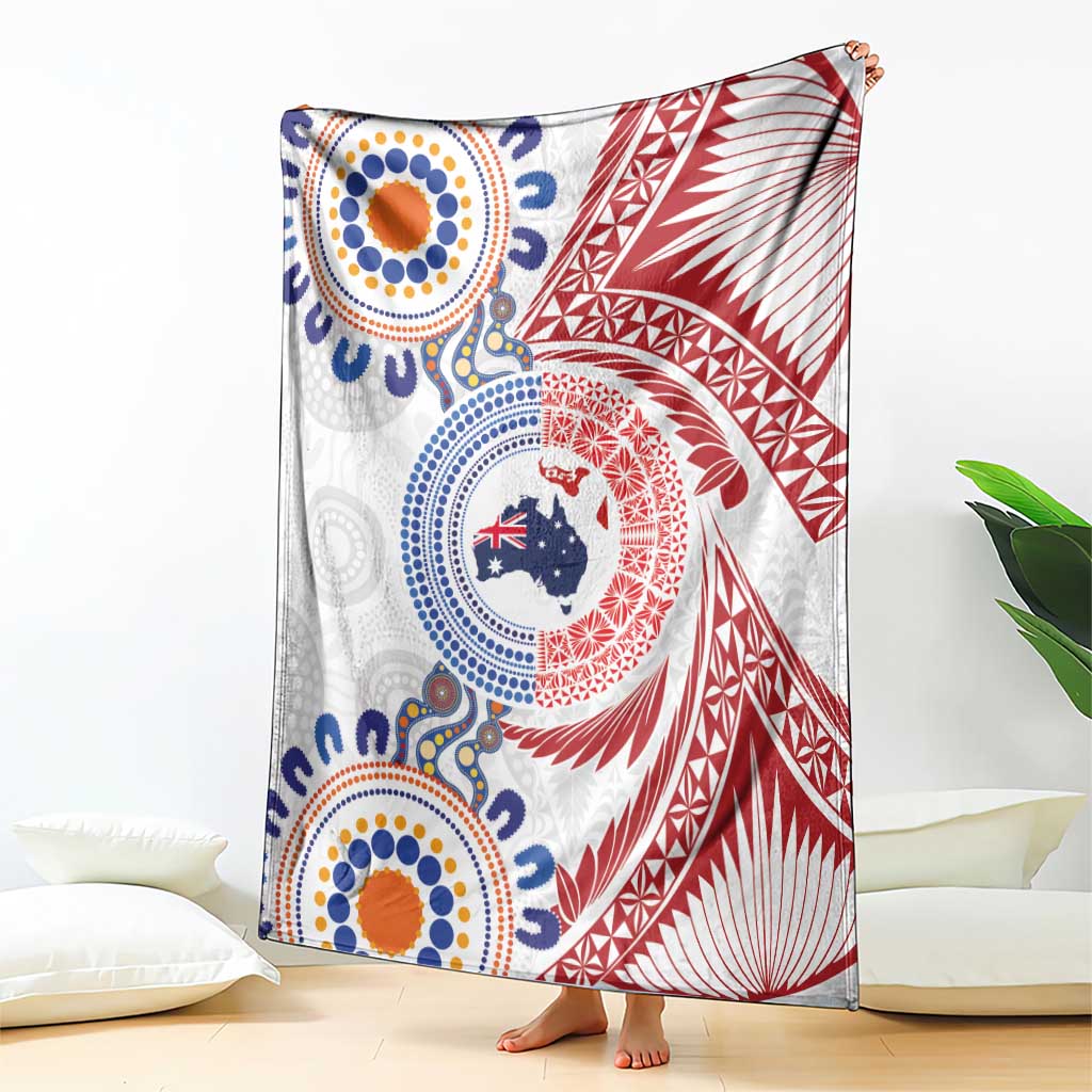 Tongan and Australian Culture Together Blanket Ngatu Art Tribal Aboriginal Tattoo Pattern - Polynesian Pride