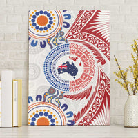 Tongan and Australian Culture Together Canvas Wall Art Ngatu Art Tribal Aboriginal Tattoo Pattern - Polynesian Pride