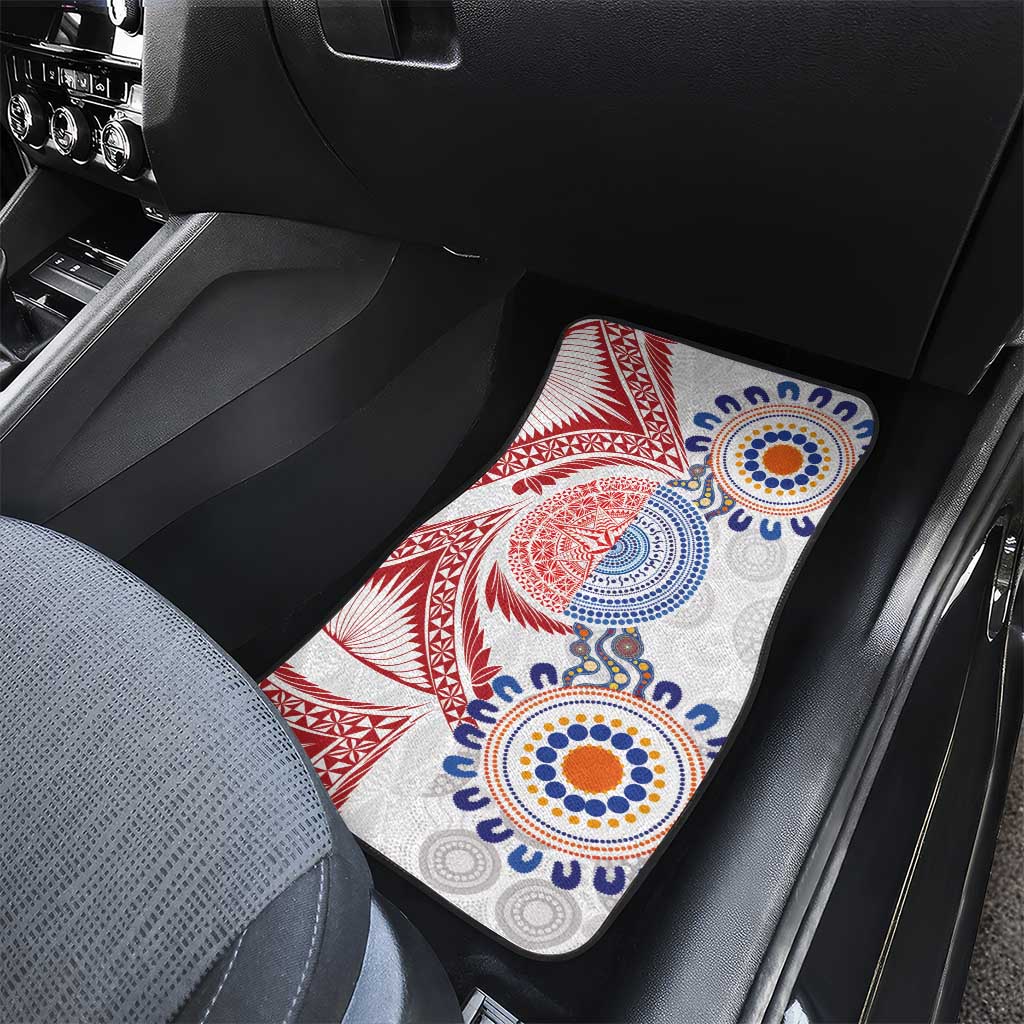 Tongan and Australian Culture Together Car Mats Ngatu Art Tribal Aboriginal Tattoo Pattern - Polynesian Pride