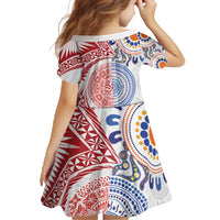 Tongan and Australian Culture Together Family Matching Mermaid Dress and Hawaiian Shirt Ngatu Art Tribal Aboriginal Tattoo Pattern - Polynesian Pride