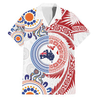 Tongan and Australian Culture Together Family Matching Mermaid Dress and Hawaiian Shirt Ngatu Art Tribal Aboriginal Tattoo Pattern - Polynesian Pride