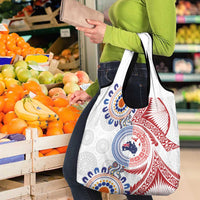 Tongan and Australian Culture Together Grocery Bag Ngatu Art Tribal Aboriginal Tattoo Pattern - Polynesian Pride