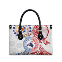 Tongan and Australian Culture Together Leather Bag Ngatu Art Tribal Aboriginal Tattoo Pattern - Polynesian Pride