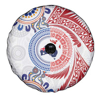 Tongan and Australian Culture Together Spare Tire Cover Ngatu Art Tribal Aboriginal Tattoo Pattern - Polynesian Pride