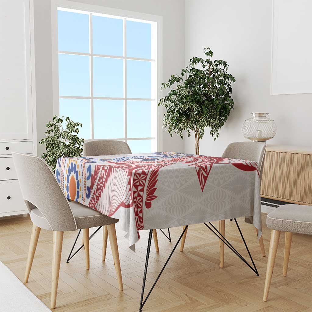 Tongan and Australian Culture Together Tablecloth Ngatu Art Tribal Aboriginal Tattoo Pattern - Polynesian Pride