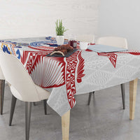 Tongan and Australian Culture Together Tablecloth Ngatu Art Tribal Aboriginal Tattoo Pattern - Polynesian Pride