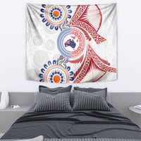 Tongan and Australian Culture Together Tapestry Ngatu Art Tribal Aboriginal Tattoo Pattern - Polynesian Pride