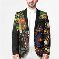 Papua New Guinea and Australia Together Blazer Bird of Paradise and Kangaroo Melanesian Aboriginal Motifs - Polynesian Pride