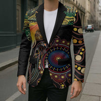 Papua New Guinea and Australia Together Blazer Bird of Paradise and Kangaroo Melanesian Aboriginal Motifs - Polynesian Pride