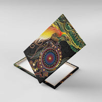 Papua New Guinea and Australia Together Canvas Wall Art Bird of Paradise and Kangaroo Melanesian Aboriginal Motifs - Polynesian Pride