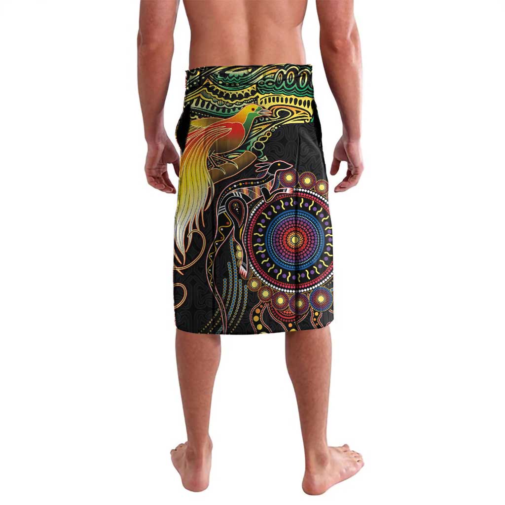 Papua New Guinea and Australia Together Lavalava Bird of Paradise and Kangaroo Melanesian Aboriginal Motifs - Polynesian Pride