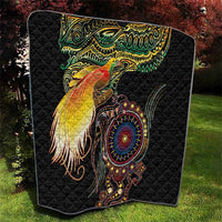 Papua New Guinea and Australia Together Quilt Bird of Paradise and Kangaroo Melanesian Aboriginal Motifs - Polynesian Pride
