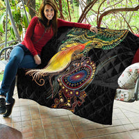 Papua New Guinea and Australia Together Quilt Bird of Paradise and Kangaroo Melanesian Aboriginal Motifs - Polynesian Pride