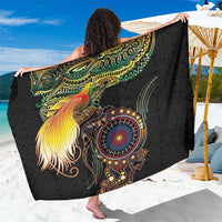 Papua New Guinea and Australia Together Sarong Bird of Paradise and Kangaroo Melanesian Aboriginal Motifs - Polynesian Pride