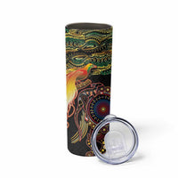 Papua New Guinea and Australia Together Skinny Tumbler Bird of Paradise and Kangaroo Melanesian Aboriginal Motifs - Polynesian Pride