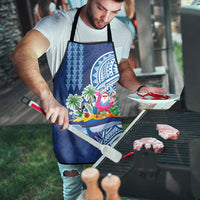 Hawaiian Mele Kalikimaka Apron Funny Santa on Whale Island with Kakau Tattoos - Polynesian Pride