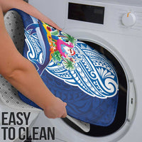 Hawaiian Mele Kalikimaka Bathroom Set Funny Santa on Whale Island with Kakau Tattoos - Polynesian Pride