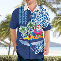 Hawaiian Mele Kalikimaka Hawaiian Shirt Funny Santa on Whale Island with Kakau Tattoos - Polynesian Pride