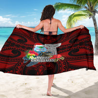 Guam Christmas Sarong Santa Gift Latte Stone and Sea Turle Mix Hibiscus Chamorro Red Style LT03