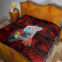 Custom Guam Christmas Quilt Santa Gift Latte Stone and Sea Turle Mix Hibiscus Chamorro Red Style LT03 - Polynesian Pride