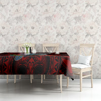 Custom Guam Christmas Tablecloth Santa Gift Latte Stone and Sea Turle Mix Hibiscus Chamorro Red Style LT03