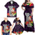 Custom Guam Christmas Family Matching Off Shoulder Maxi Dress and Hawaiian Shirt Santa Gift Latte Stone and Sea Turle Mix Hibiscus Chamorro Pink Style LT03