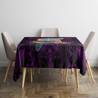 Custom Guam Christmas Tablecloth Santa Gift Latte Stone and Sea Turle Mix Hibiscus Chamorro Pink Style LT03