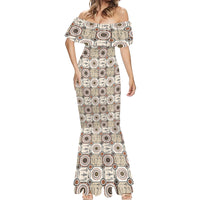 Tukenny Pattern Fijian War Clubs Mermaid Dress LT03 - Polynesian Pride