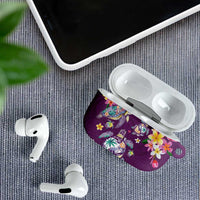 Hawaiian Turtles and Tropical Plants AirPods Case Purple Watercolor LT03 - Polynesian Pride