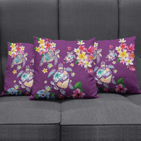 Hawaiian Turtles and Tropical Plants Pillow Cover Purple Watercolor LT03 - Polynesian Pride
