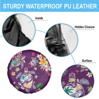 Hawaiian Turtles and Tropical Plants Spare Tire Cover Purple Watercolor LT03 - Polynesian Pride