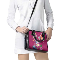 Hawaiian Turtles and Tropical Plants Shoulder Handbag Pink Watercolor